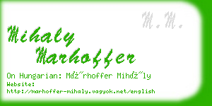 mihaly marhoffer business card